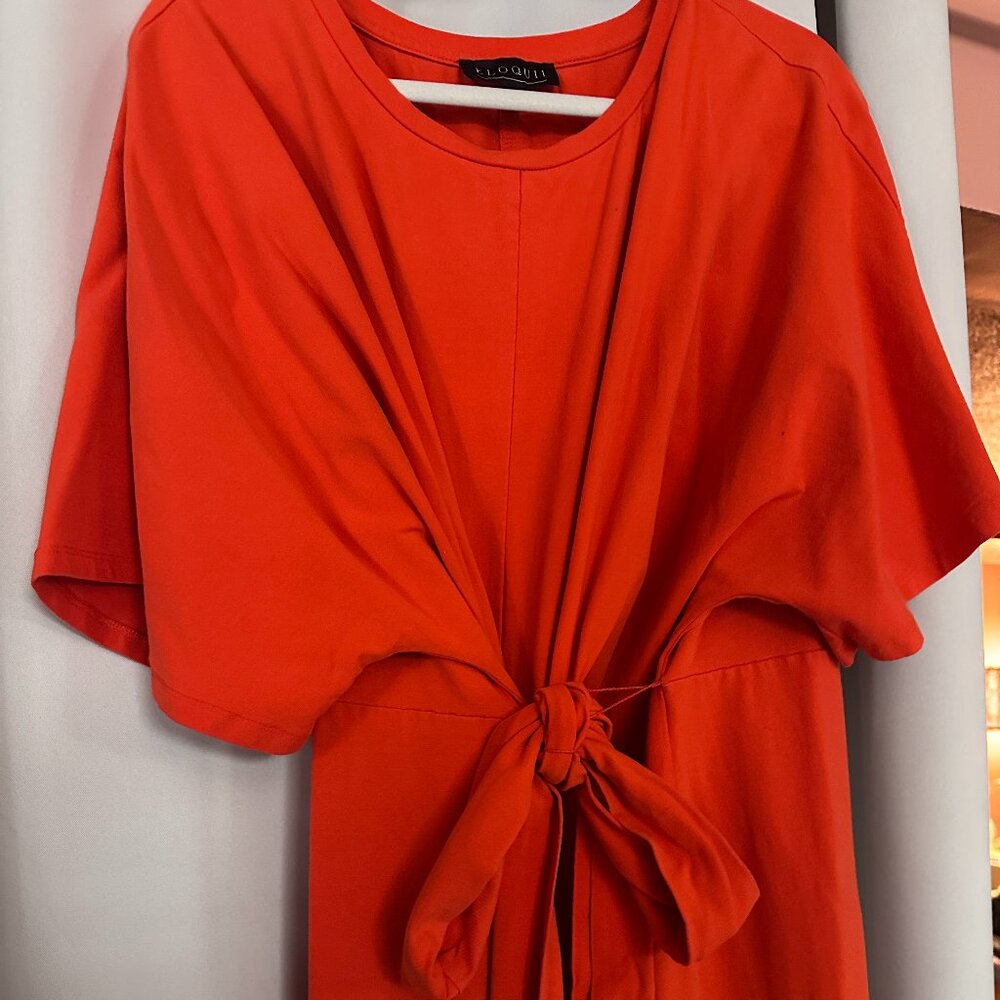 ELOQUII Women's Plus Size Cross Front Flutter Sleeve Dress Size 22/24